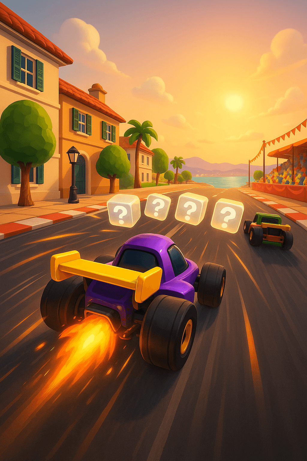 Quiz Rush โ arcade racing study game